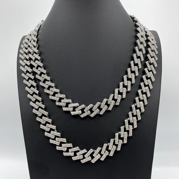 Other - 18K REAL GOLD PLATED  ICED OUT CUBAN LINK NECKLACE